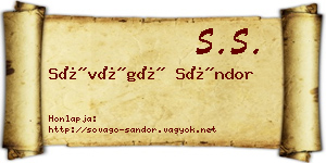 Sóvágó Sándor névjegykártya