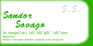 sandor sovago business card